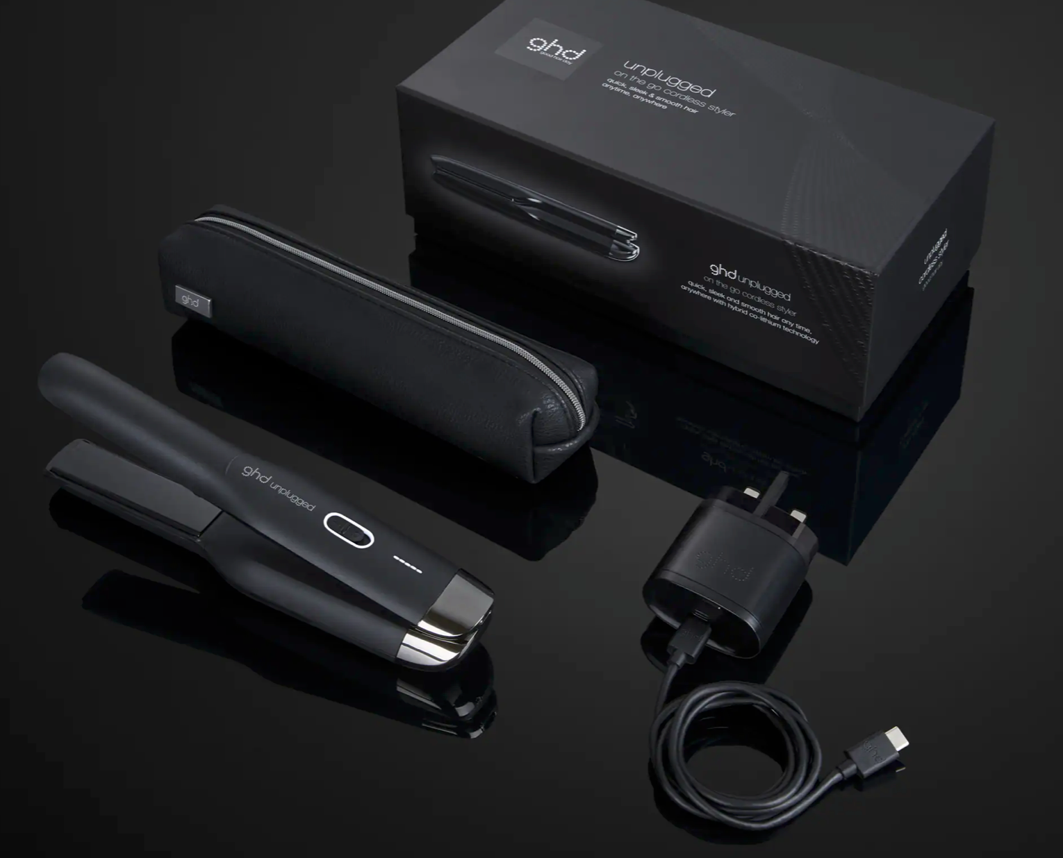 GHD UNPLUGGED CORDLESS HAIR STRAIGHTENER (BLACK)